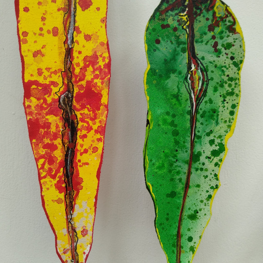 Gum Leaf Triptych Art Liz McAuliffe 