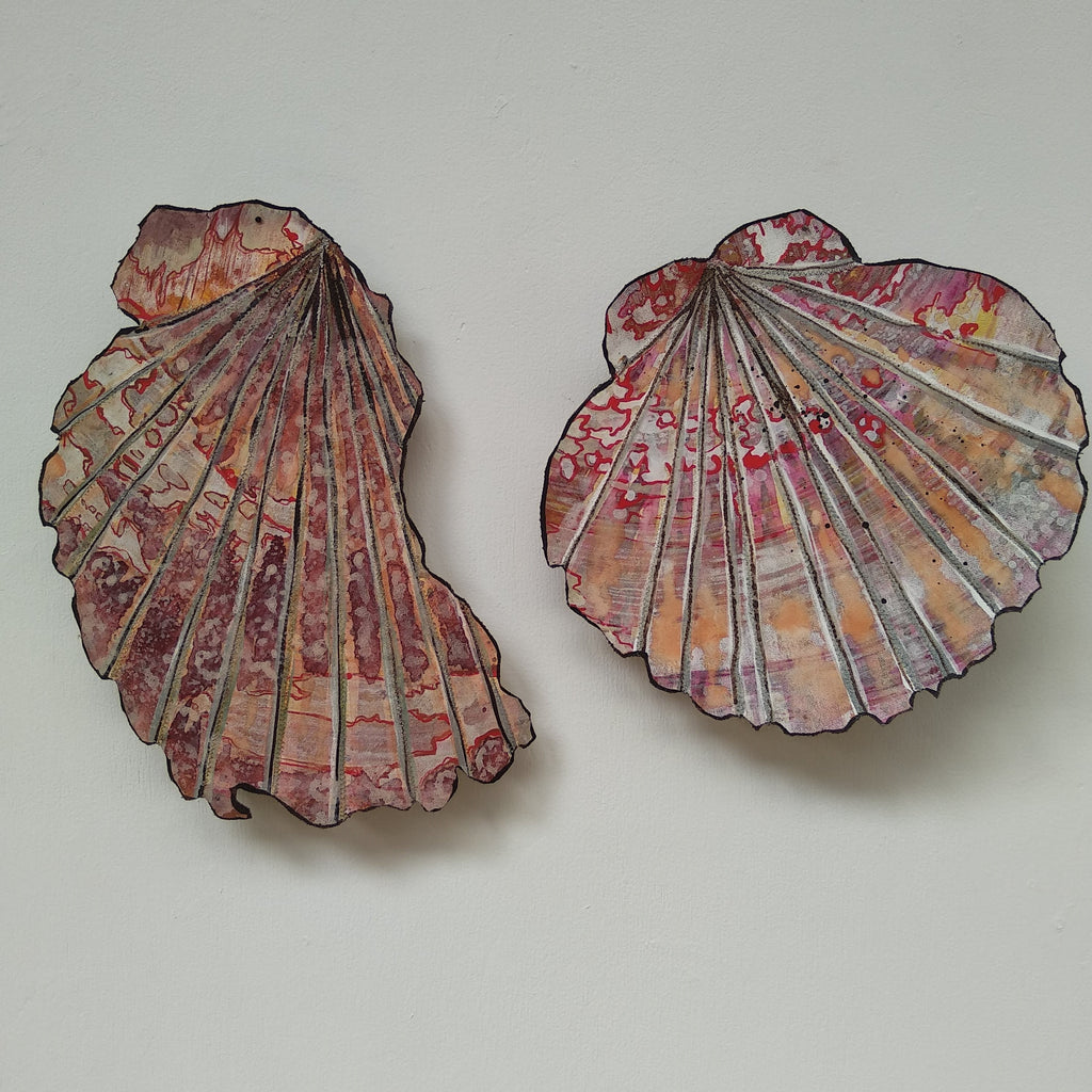 Scallop Shell Pair Art Liz McAuliffe 